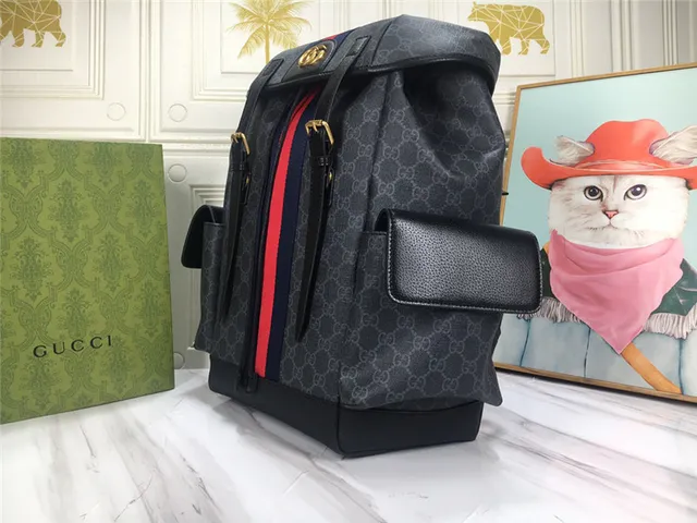 Gucci Ophidia GG Monogram Canvas Web Stripe Casual Backpack 17