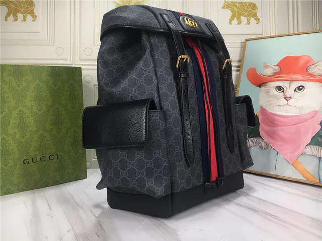 Gucci Ophidia GG Monogram Canvas Web Stripe Casual Backpack 18