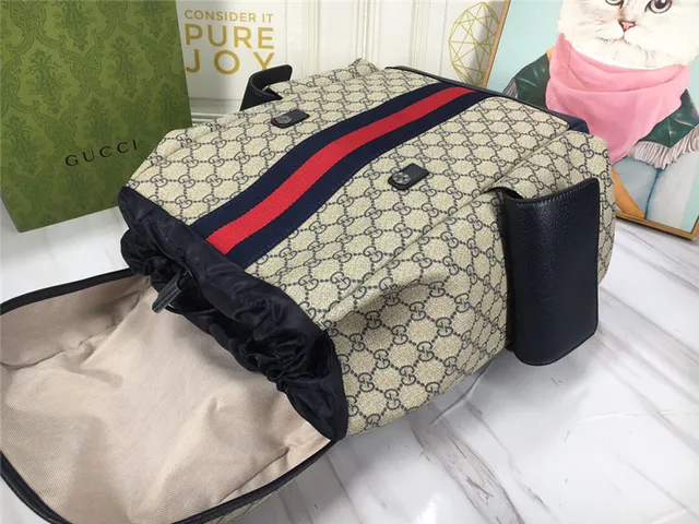 Gucci Ophidia GG Monogram Canvas Web Stripe Casual Backpack 21