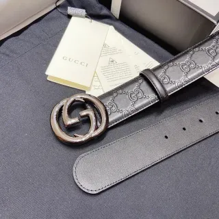 Gucci Ophidia Interlocking G Buckle Gray Leather Belt