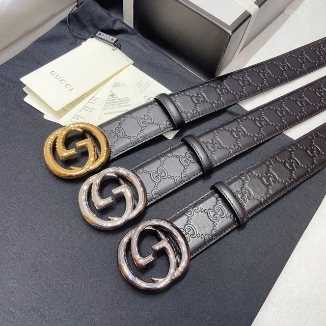 Gucci Ophidia Interlocking G Buckle Gray Leather Belt 7