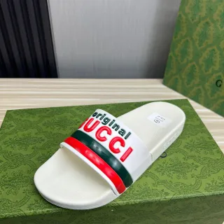 Gucci Original Slide सफेद लाल हरा स्लिपर्स