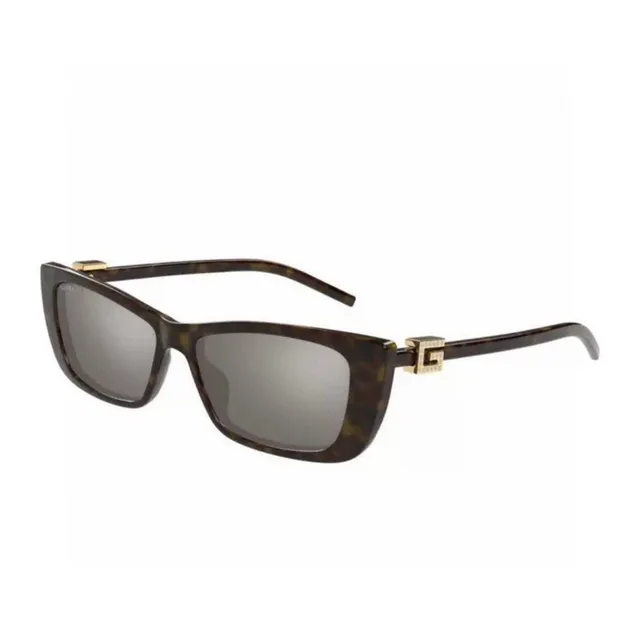 Gucci Rectangular Cat-Eye Black Acetate Brown Gradient Sunglasses 3