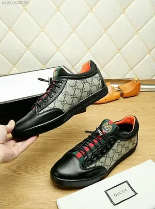 Gucci Screener Black and Beige GG Monogram Lifestyle Sneakers 2