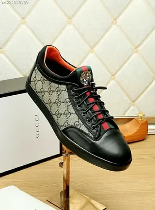 Gucci Screener Black and Beige GG Monogram Lifestyle Sneakers 4