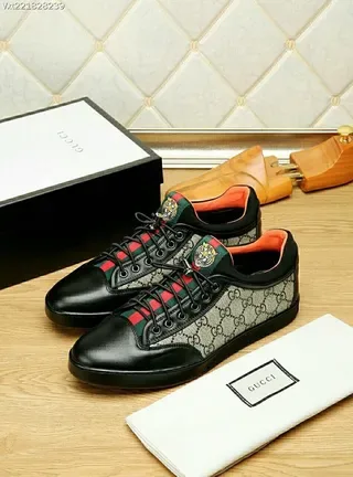 Gucci Screener Black and Beige GG Monogram Lifestyle Sneakers 6