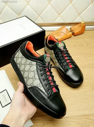 Gucci Screener Black and Beige GG Monogram Lifestyle Sneakers 7