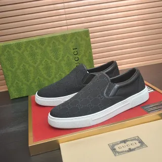 Gucci Screener 黑色 GG Monogram 帆布 乐福鞋
