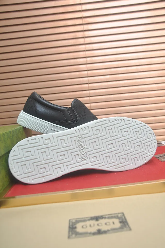 Gucci Screener Black GG Monogram Canvas Loafers 3