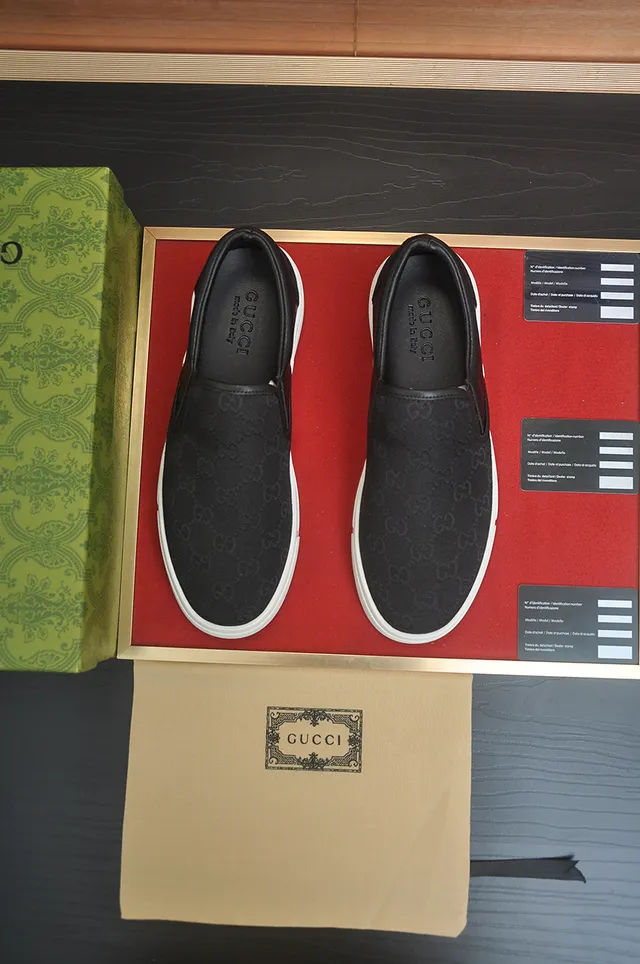 Gucci Screener Black GG Monogram Canvas Loafers 5