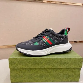 Gucci Screener Black Green Red Web Stripe Lifestyle Sneakers