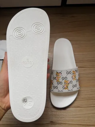 Gucci Screener Cartoon Character Print White Slippers 9