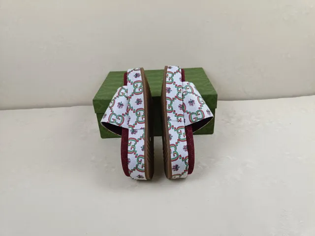 Gucci Screener GG Web White Green Red Burgundy Platform Slippers 4