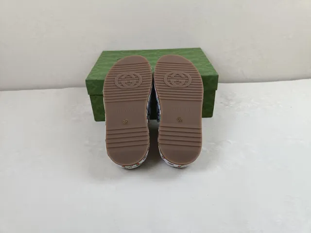 Gucci Screener GG Web White Green Red Burgundy Platform Slippers 6