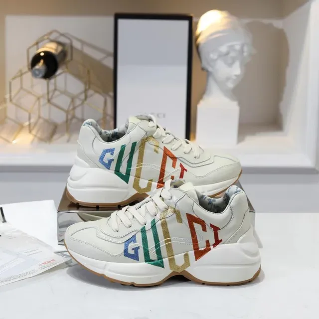 Gucci Screener Multicolor Embroidered Logo Lifestyle Sneakers 5