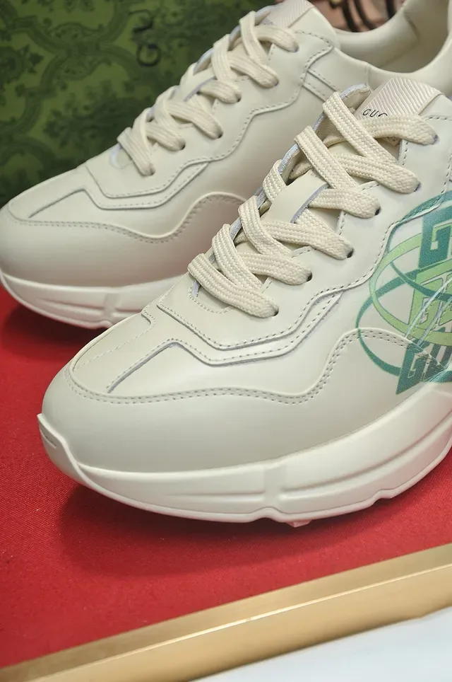 Gucci Screener Off-White Leather Interlocking GG Logo Lifestyle Sneakers 3