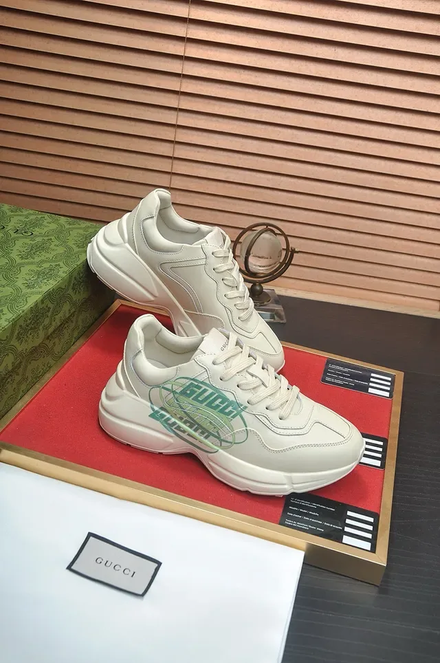 Gucci Screener Off-White Leather Interlocking GG Logo Lifestyle Sneakers 6