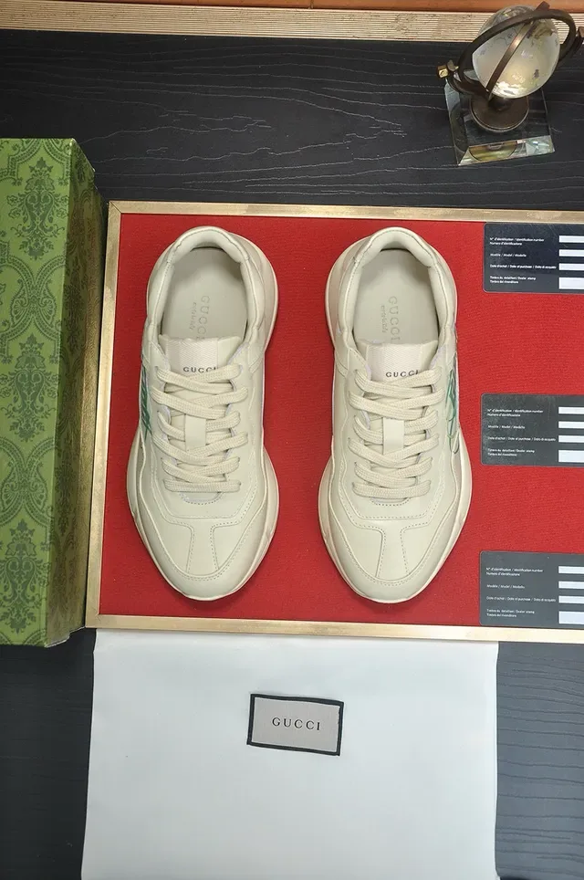 Gucci Screener Off-White Leather Interlocking GG Logo Lifestyle Sneakers 9