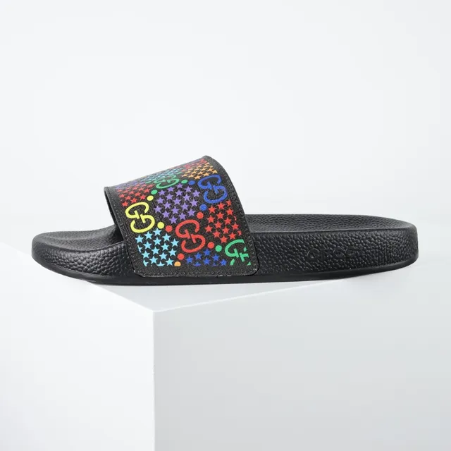 Gucci Screener Rainbow GG Print Slippers 9