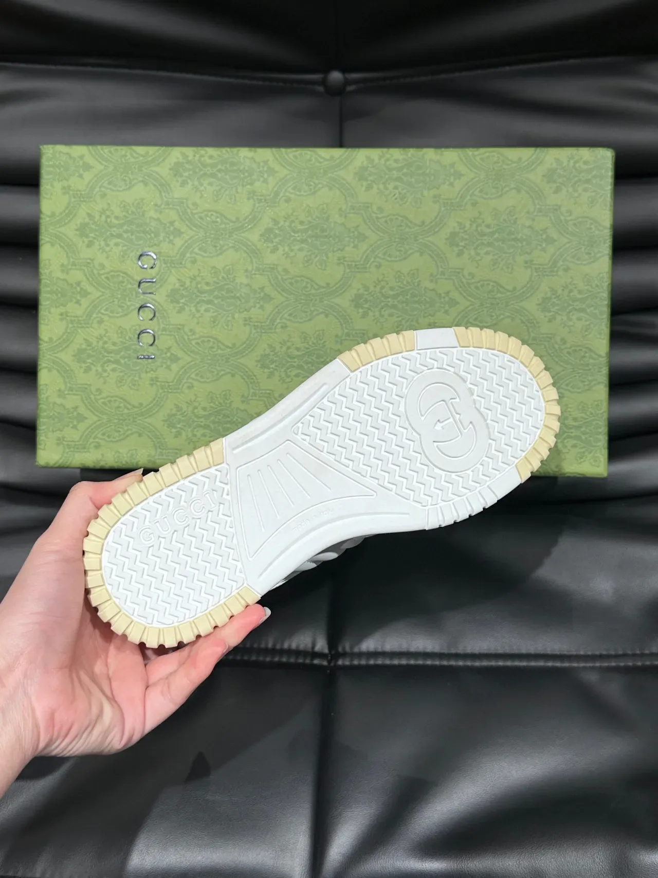 Gucci Screener White Leather Web Stripe Lifestyle Sneakers 8