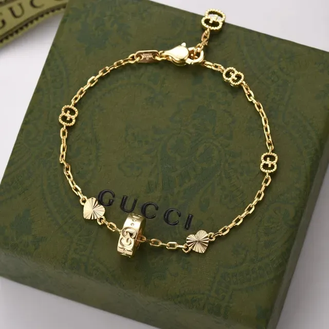 Gucci Silver Black Chain-Link Engraved Disc Bracelet 4