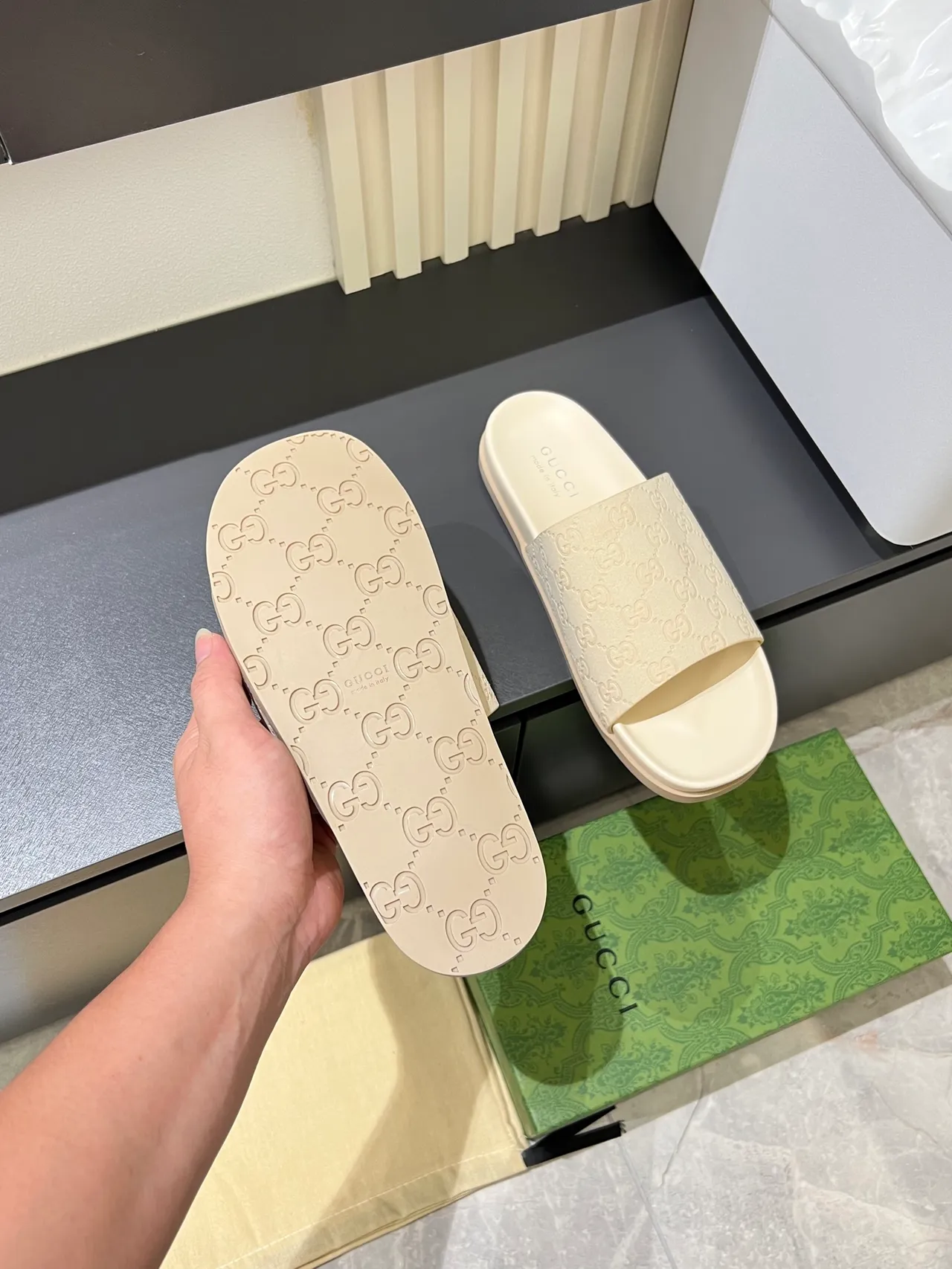 Gucci Slide Embossed GG Monogram Slippers 3