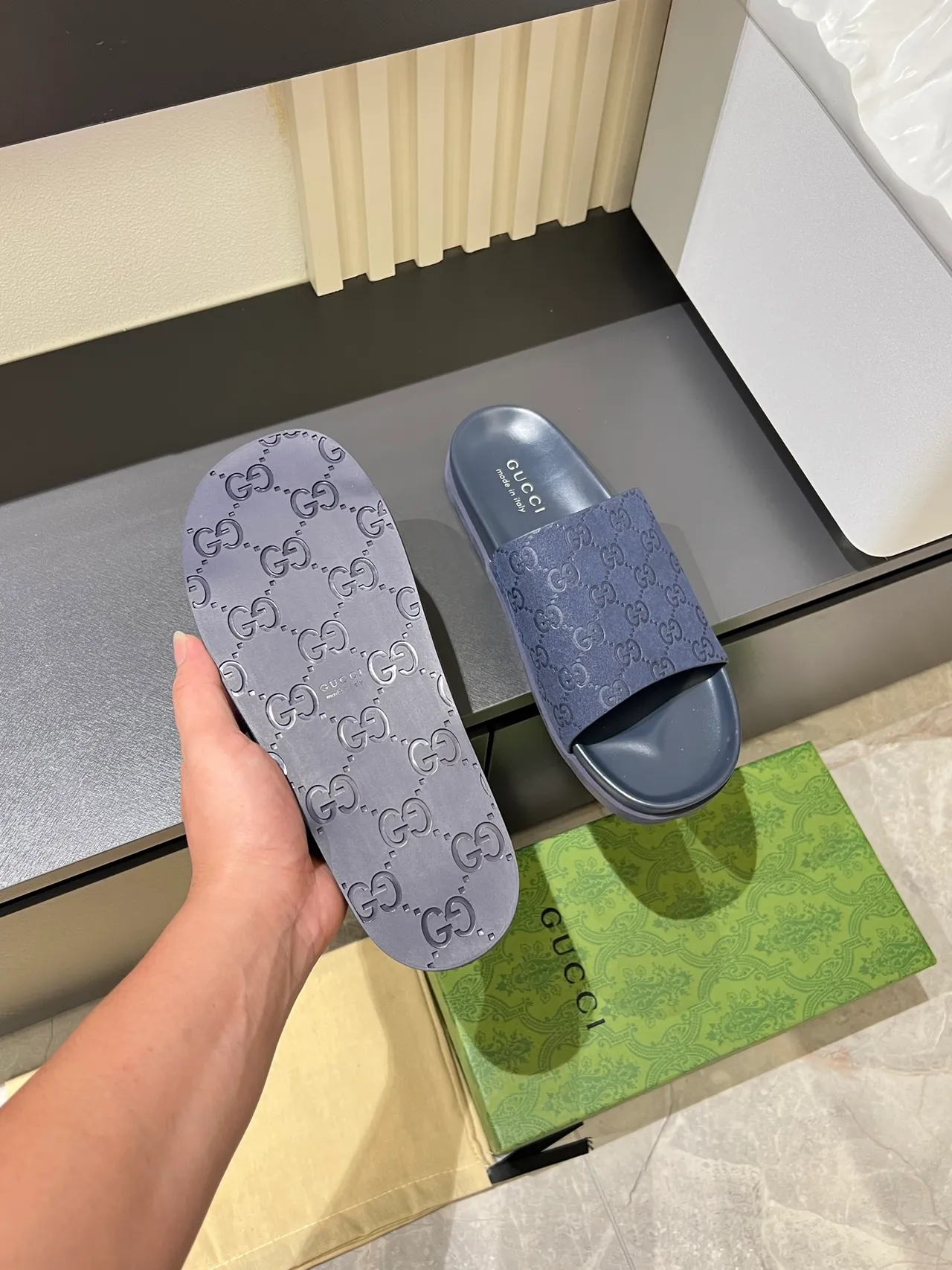 Gucci Slide Embossed GG Monogram Slippers 4