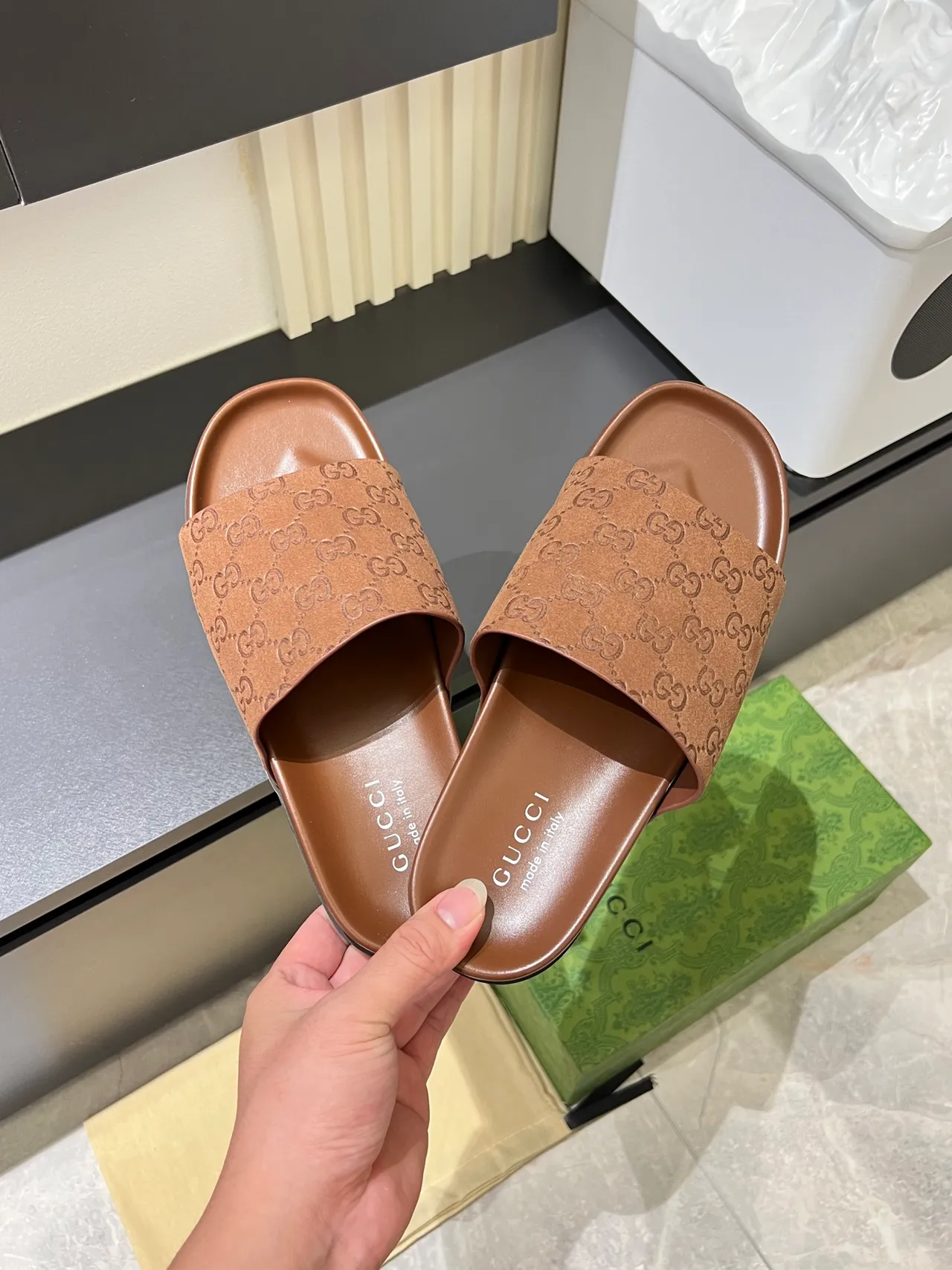 Gucci Slide Embossed GG Monogram Slippers 5