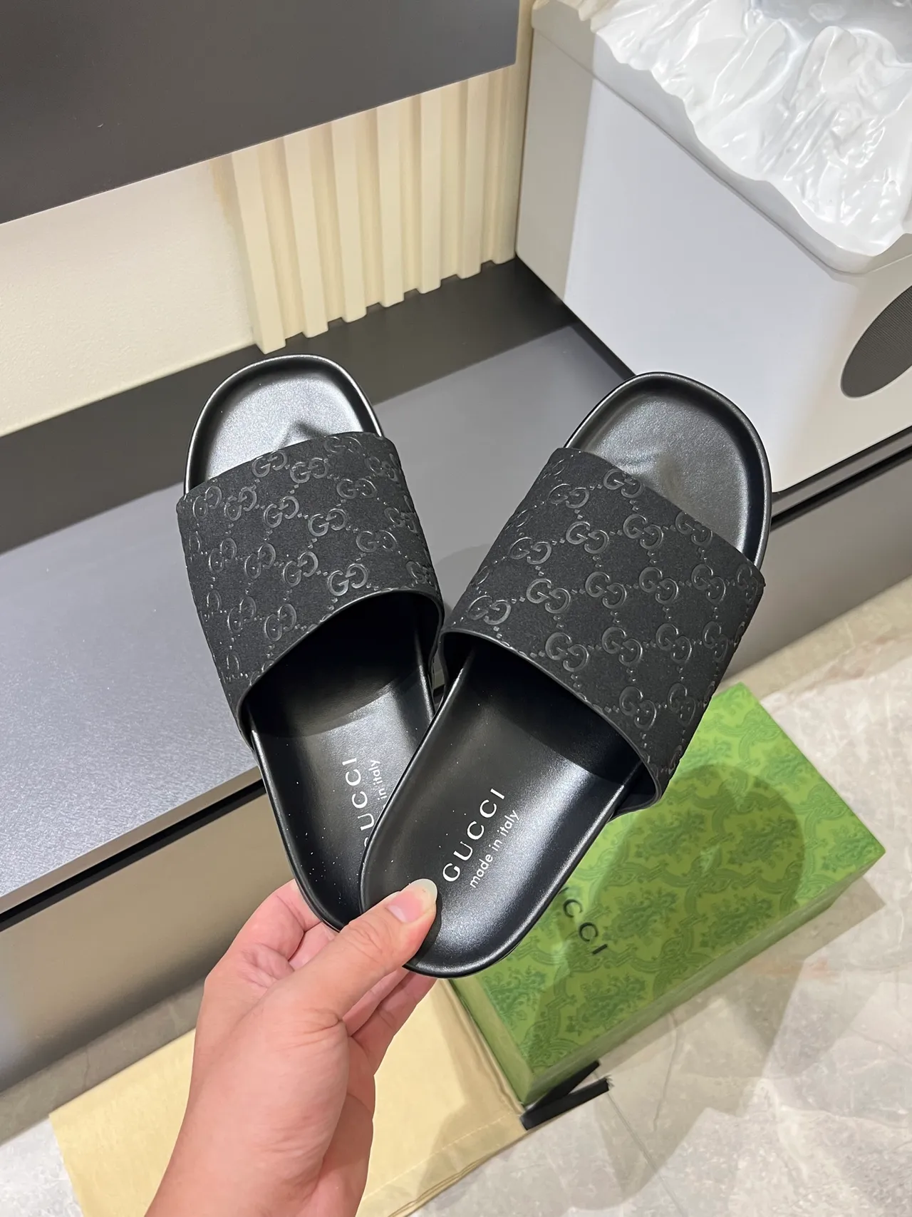 Gucci Slide Embossed GG Monogram Slippers 6