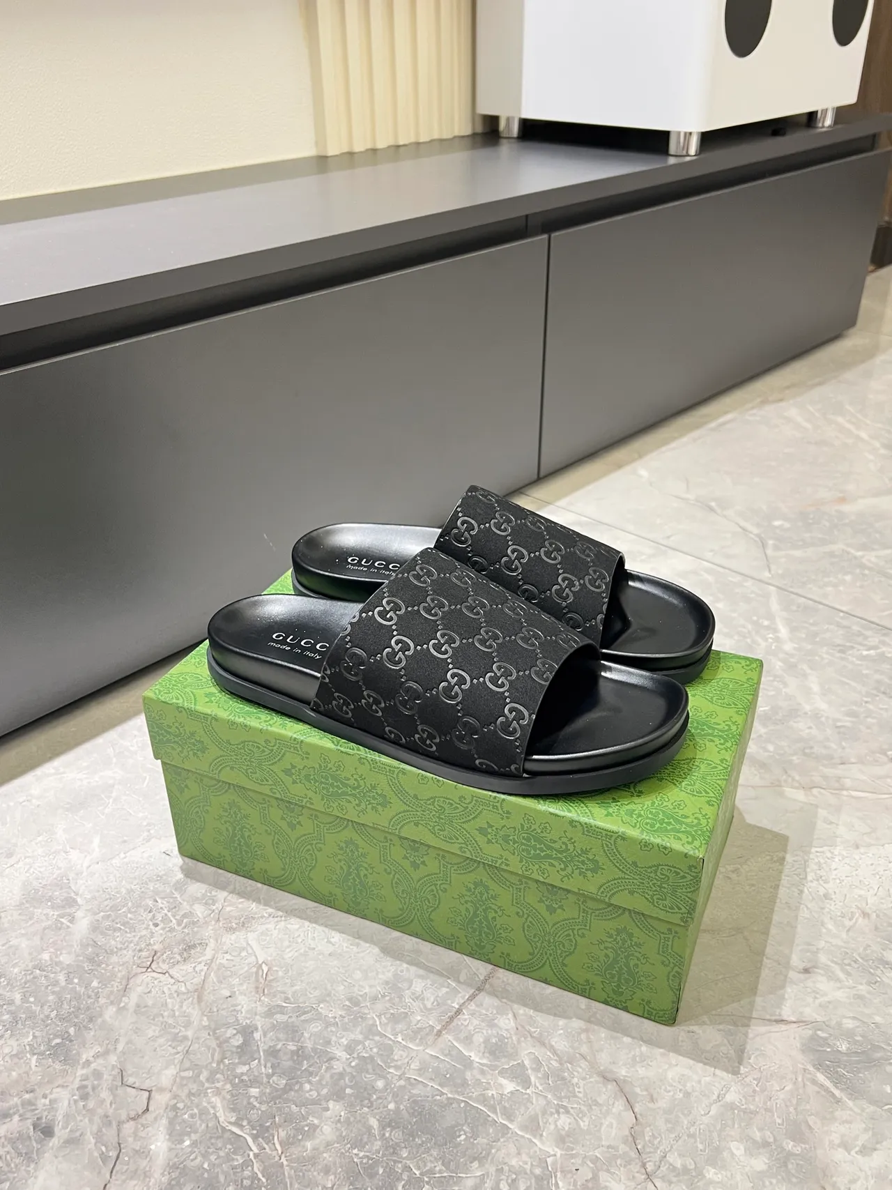 Gucci Slide Embossed GG Monogram Slippers 10