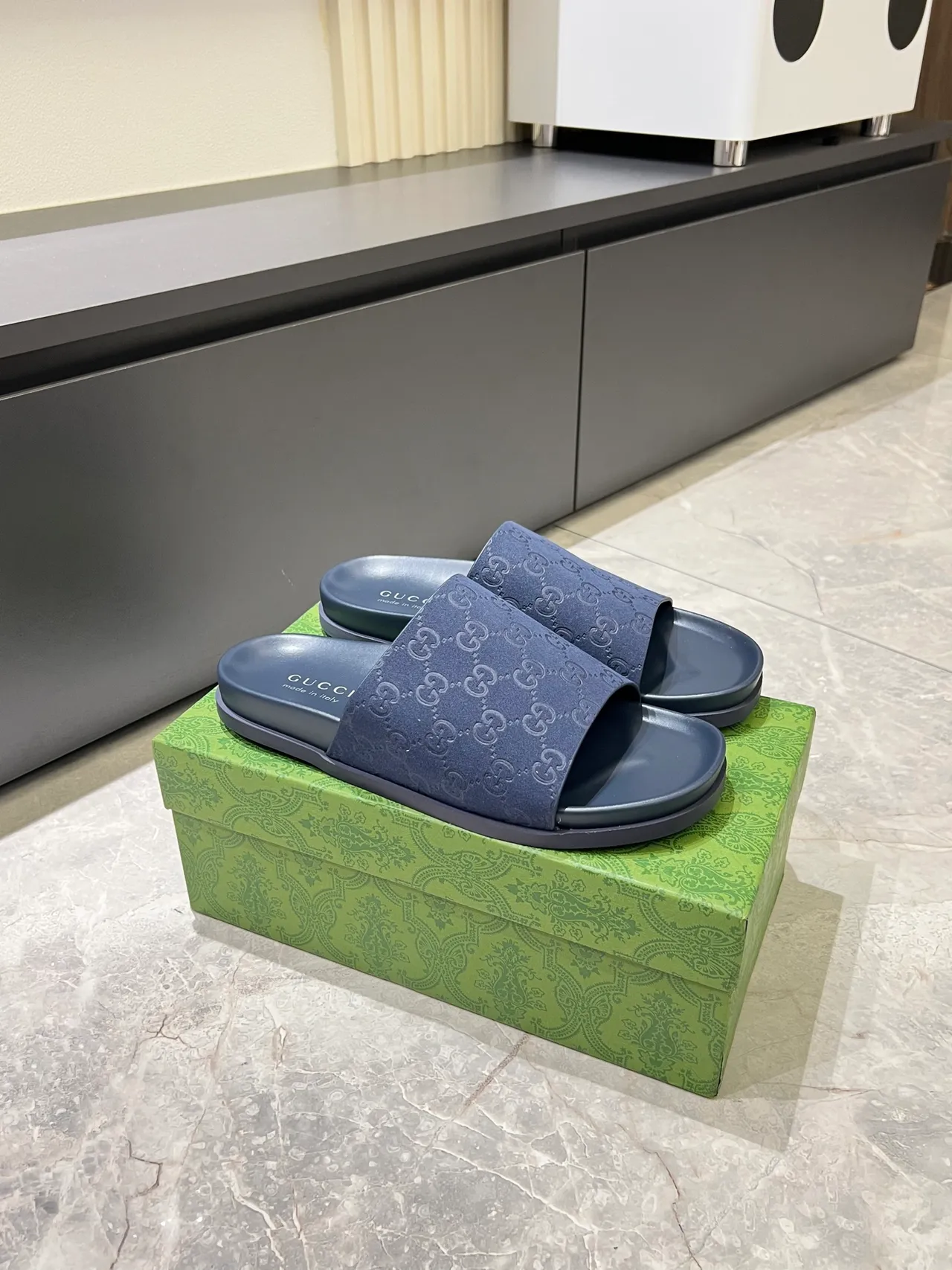 Gucci Slide Embossed GG Monogram Slippers 12