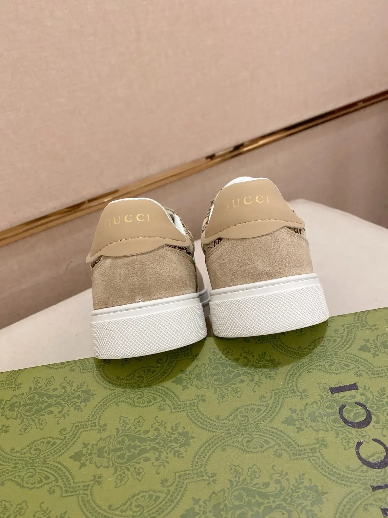 Gucci Tennis 1977 Beige GG Monogram Canvas and Suede Lifestyle Sneakers 3
