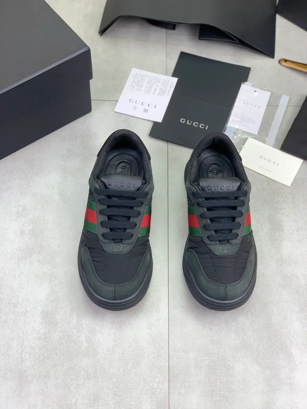 Gucci Tennis 1977 Preto Verde Vermelho Web Lifestyle Sneakers 5