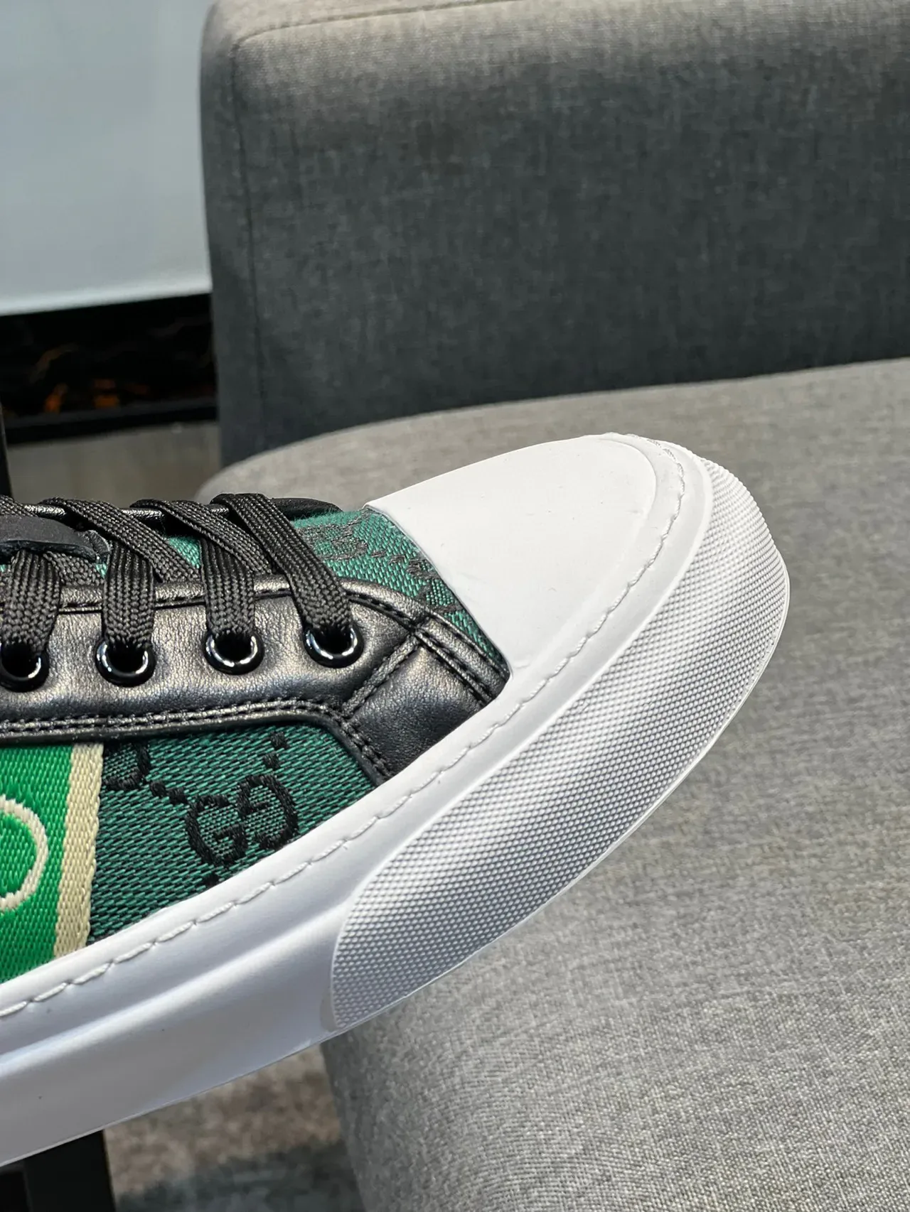 Gucci Tennis 1977 Vert GG Monogram Web Stripe Lifestyle Sneakers 3