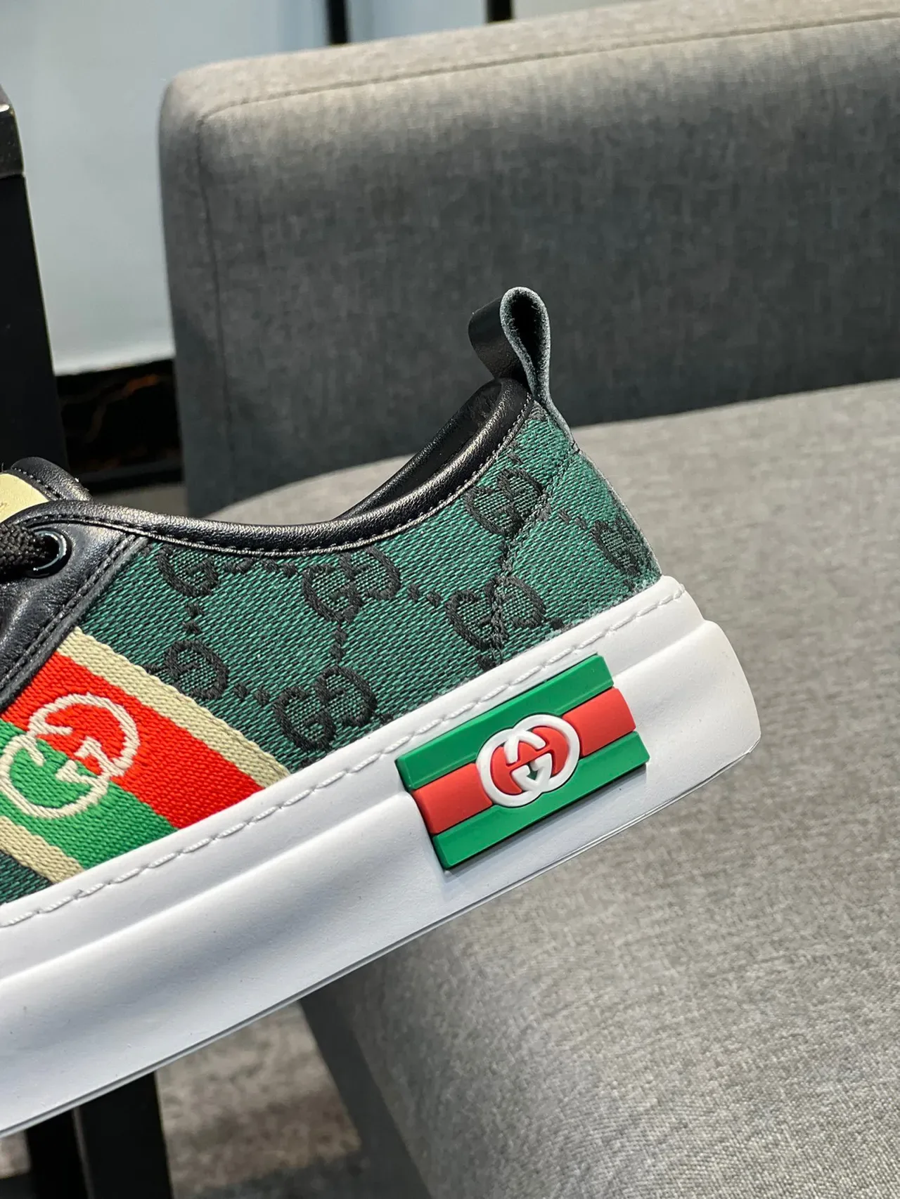 Gucci Tennis 1977 Vert GG Monogram Web Stripe Lifestyle Sneakers 8