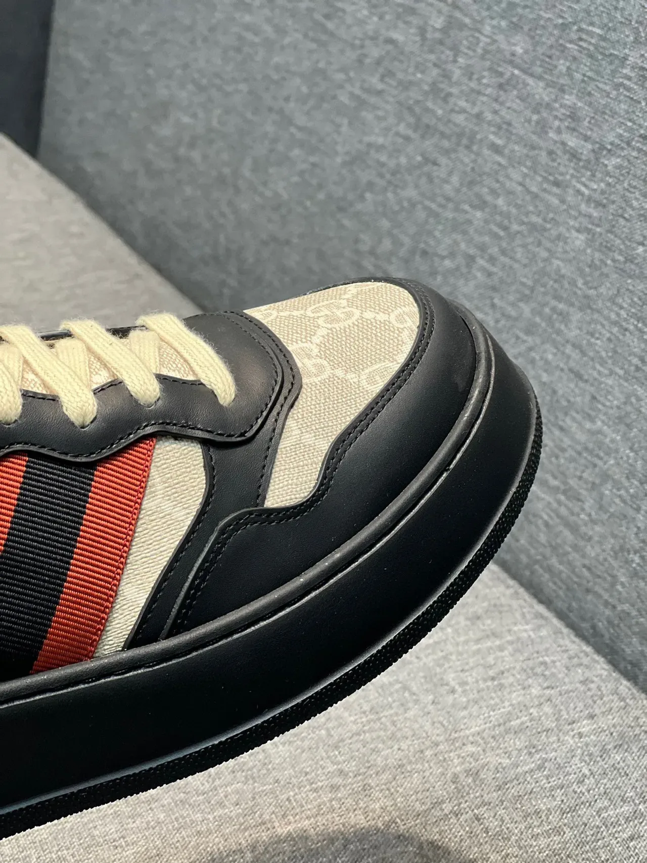Gucci Tennis 1977 Monogram Canvas and Leather Web Stripe Lifestyle Sneakers 3