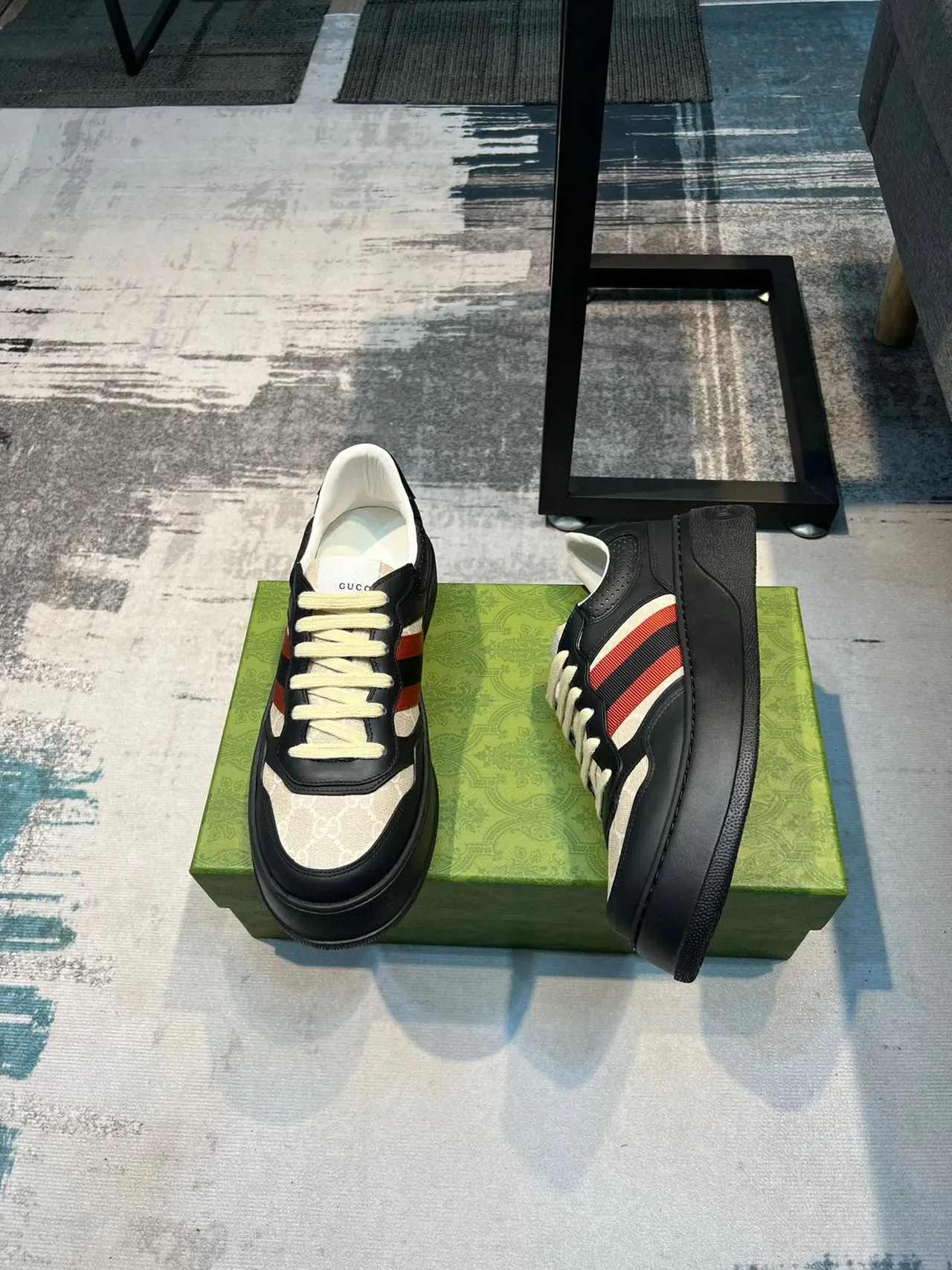 Gucci Tennis 1977 Monogram Canvas and Leather Web Stripe Lifestyle Sneakers 4