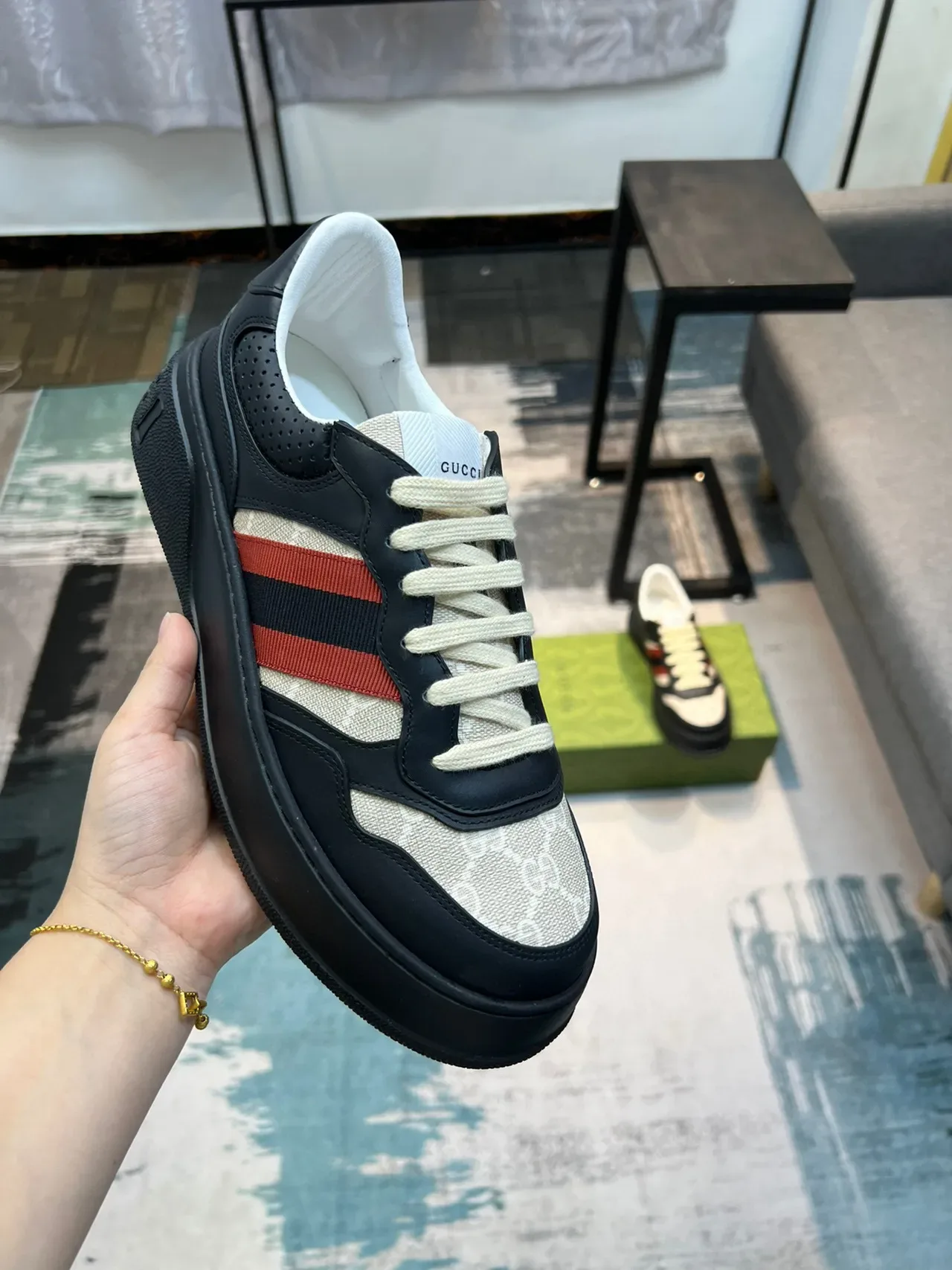 Gucci Tennis 1977 Monogram Canvas and Leather Web Stripe Lifestyle Sneakers 6