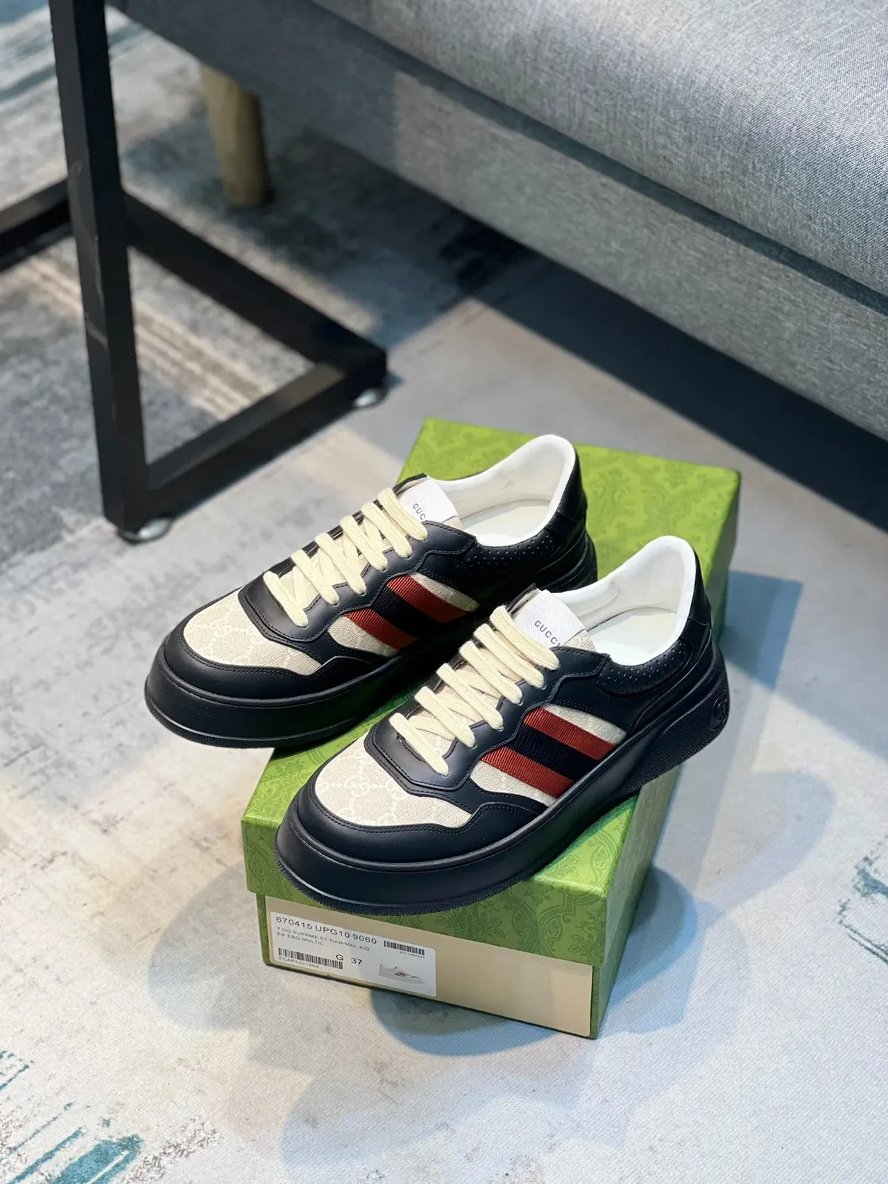Gucci Tennis 1977 Monogram Canvas and Leather Web Stripe Lifestyle Sneakers 7
