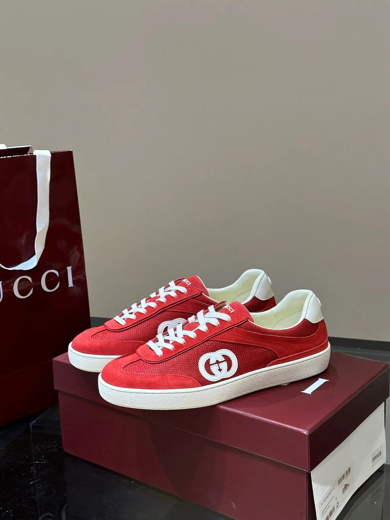 Gucci Tennis 1977 Red and White Lifestyle Sneakers 3
