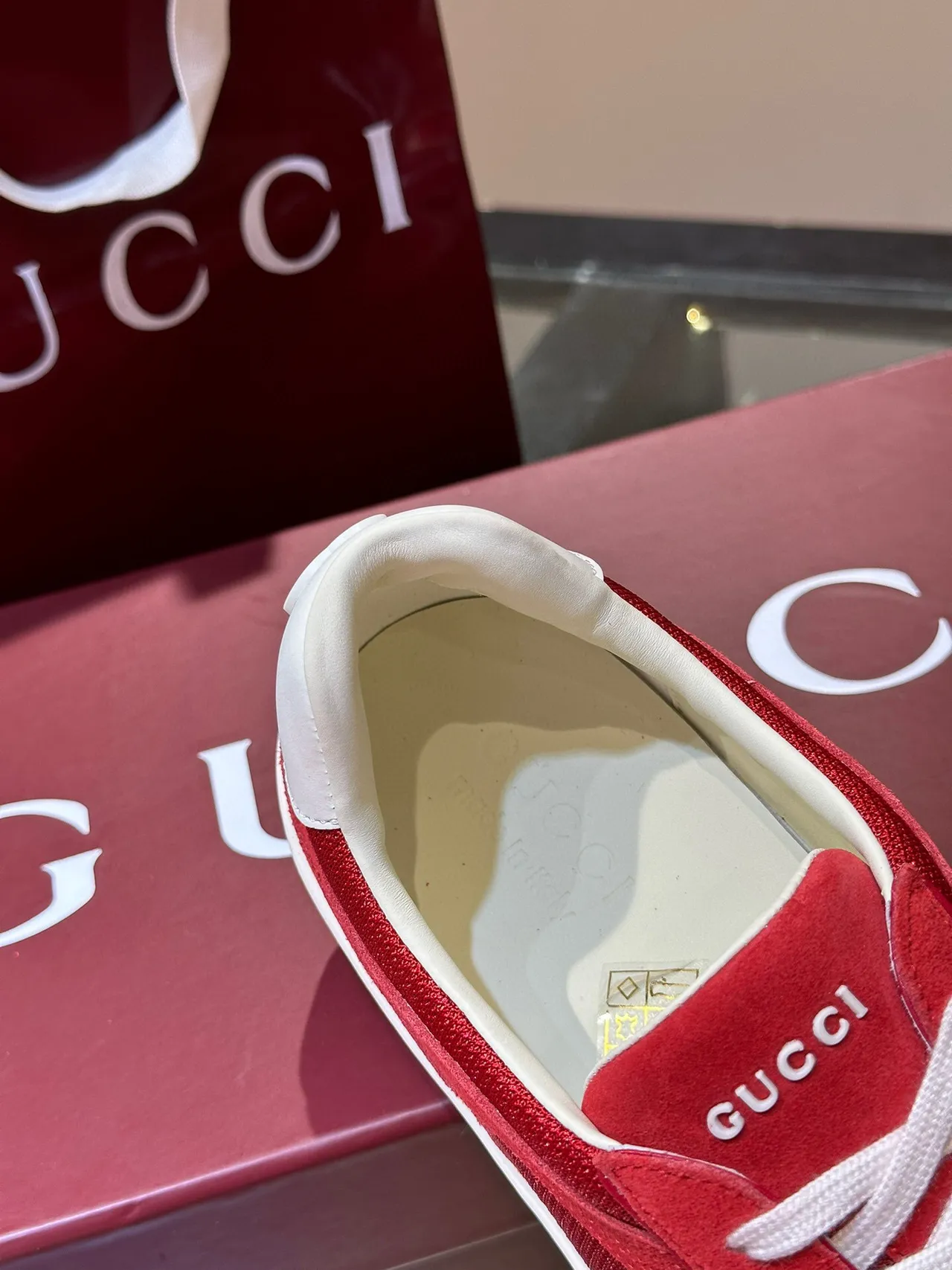 Gucci Tennis 1977 Red and White Lifestyle Sneakers 9