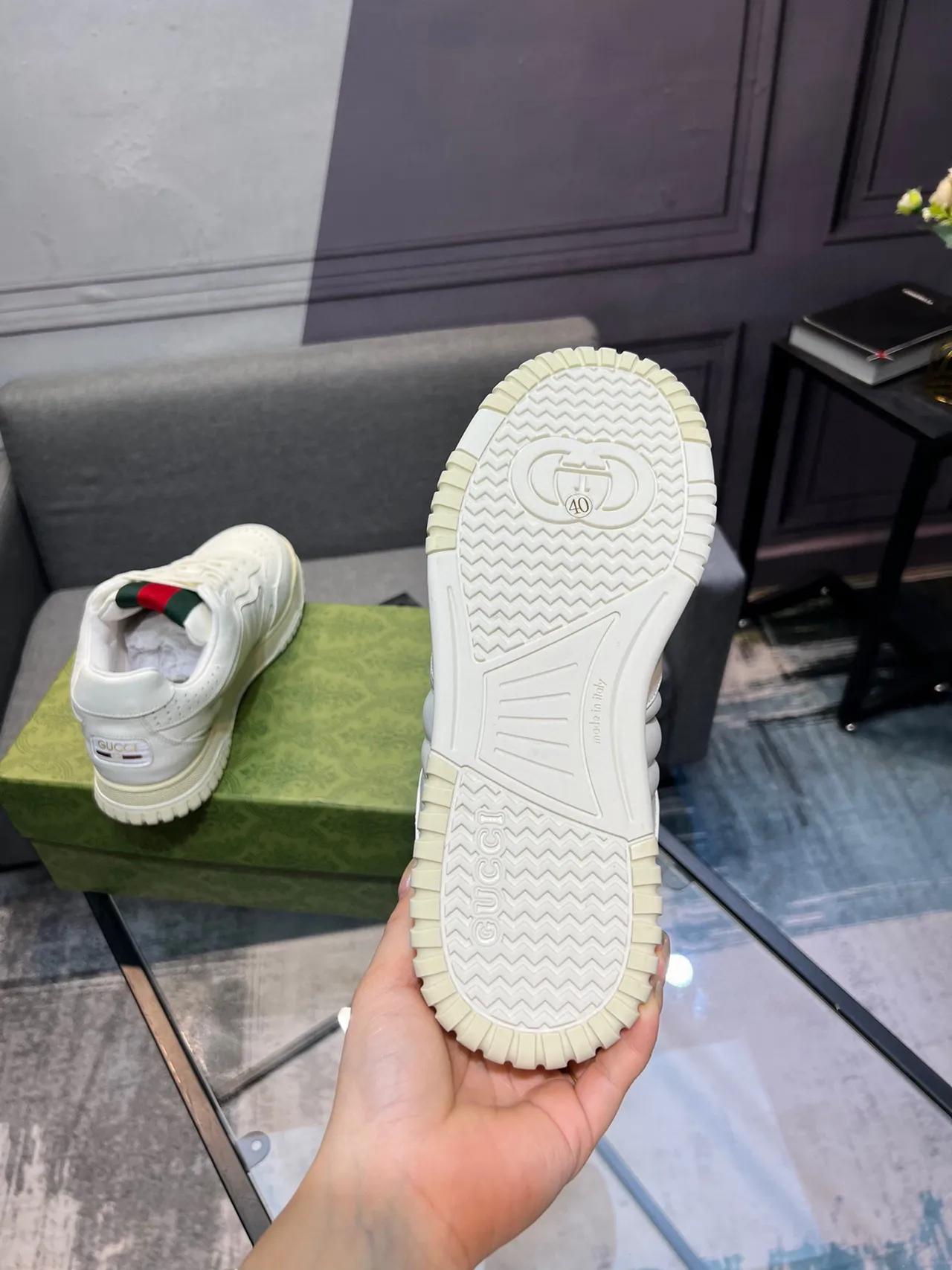 Gucci Tennis 1977 White Leather Web Stripe Lifestyle Sneakers 5