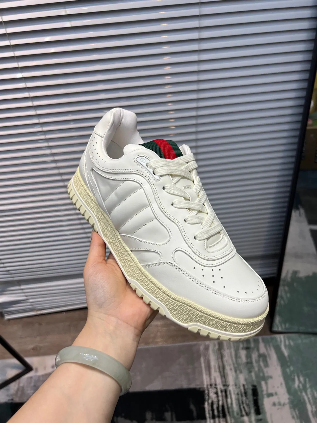 Gucci Tennis 1977 White Leather Web Stripe Lifestyle Sneakers 6