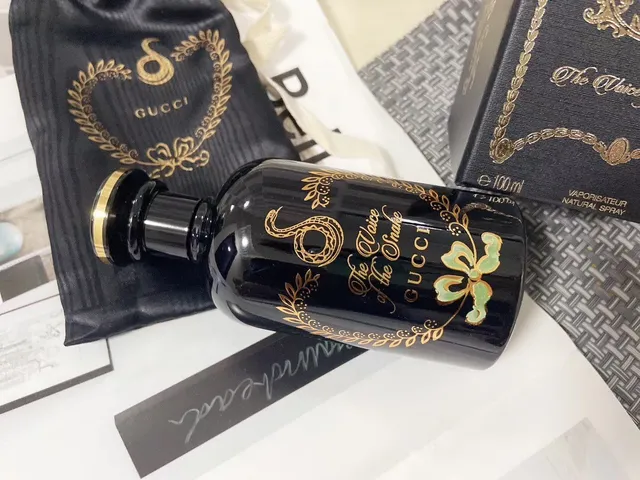 Gucci The Voice of Snake Black Gold Ornate Baroque Detailing Glass Bottle Perfume 6