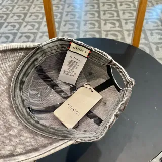 Gucci Washed Gray Denim Baseball Cap