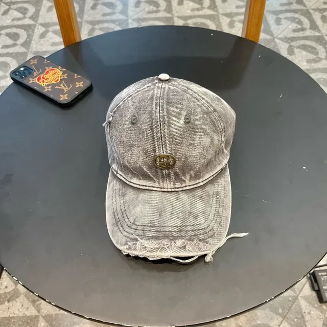 Gucci Washed Gray Denim Baseball Cap 2