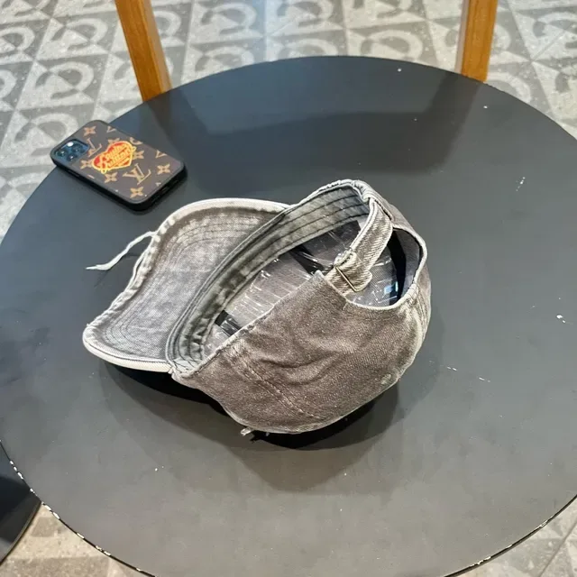 Gucci Washed Gray Denim Baseball Cap 8