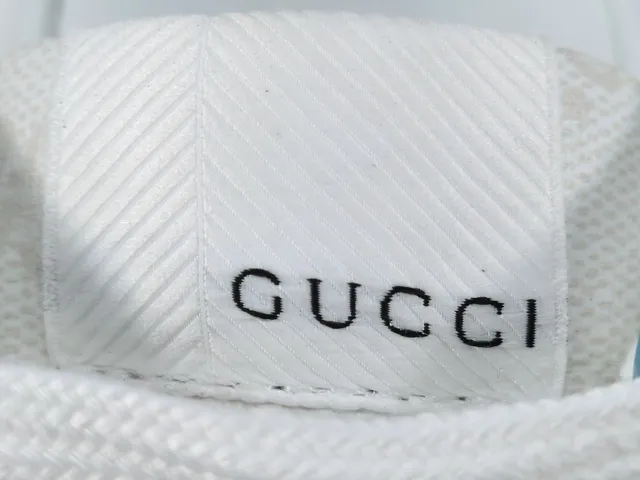 Gucci White Blue Color-Blocked Leather GG Monogram Canvas Lifestyle Sneakers 5