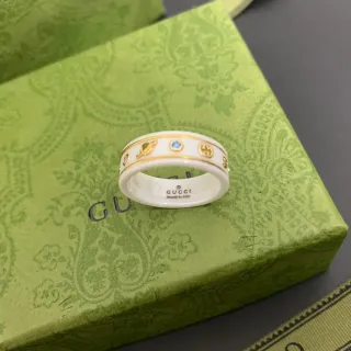 Gucci White Gold Ceramic Trim Ring