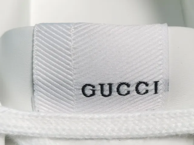 Gucci White Gold Platform Sole Perforated Leather Lifestyle Sneakers 8